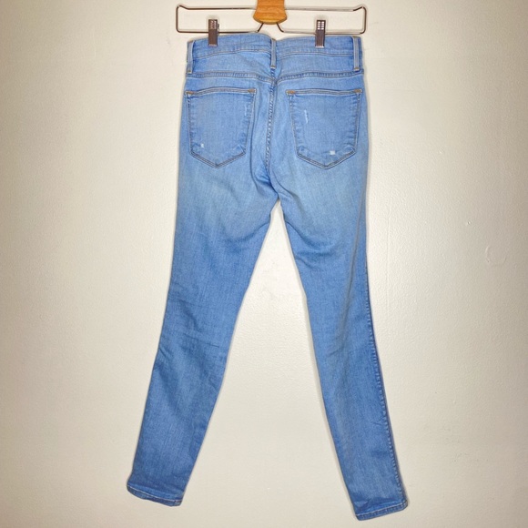 FRAME le High Skinny High Rise Waisted Distressed Light Wash Jeans - Picture 5 of 6